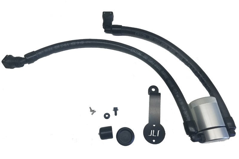 J&L - J&L 2018 - 2023 Ford Mustang GT Driver Side Oil Separator 3.0 - Clear Anodized - Demon Performance