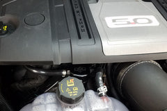 J&L - J&L 2018 - 2023 Ford Mustang GT Passenger Side Oil Separator 3.0 - Black Anodized - Demon Performance