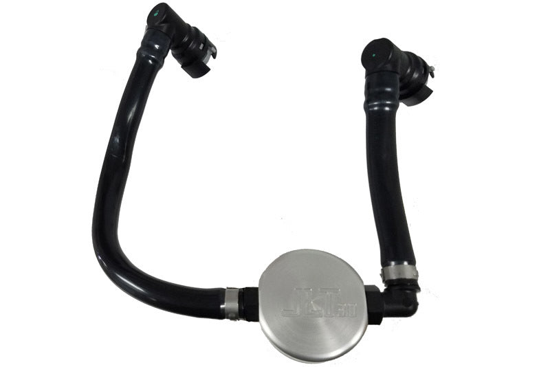 J&L - J&L 2018 - 2023 Ford Mustang GT Passenger Side Oil Separator 3.0 - Clear Anodized - Demon Performance