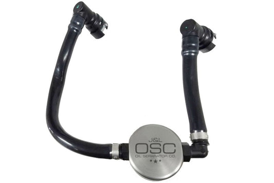 J&L - J&L 2018 - 2023 Ford Mustang GT Passenger Side Oil Separator 3.0 - Clear Anodized - Demon Performance