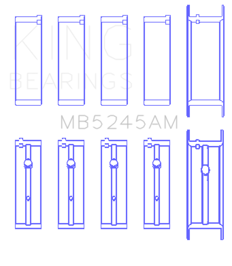 King Engine Bearings - King 91 - 04 Nissan 146CI/2.4L KA24DE L4 / 89 - 97 146CI/2.4L KA24E L4 (Size +0.25) Main Bearing Set - Demon Performance