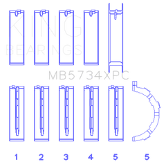 King Engine Bearings - King Ford 302 CID Coyote (Size STD) Performance Coated Main Bearing Set - Demon Performance