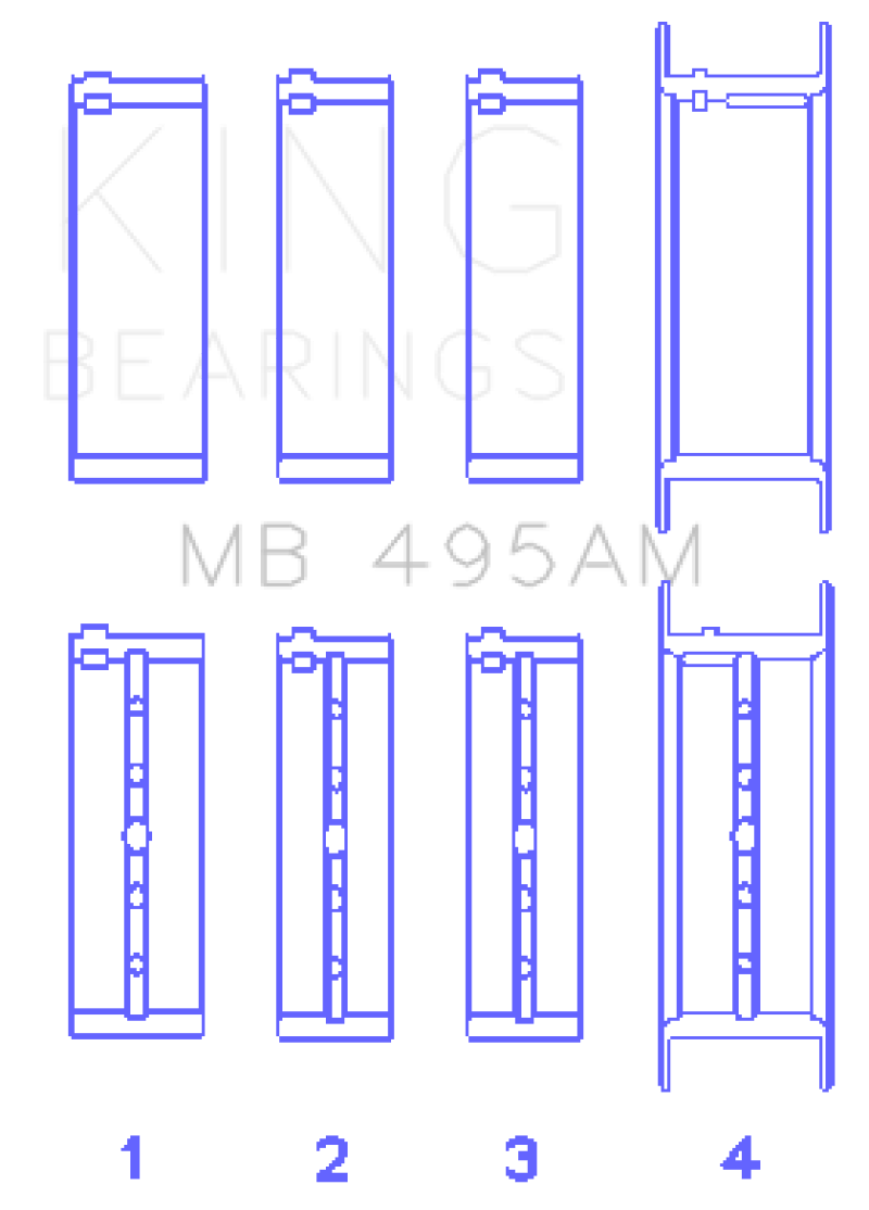 King Engine Bearings - King Infiniti/Nissan 181CI 3.0L VG30DE/TT V6/122CI 2.0L VG20DET V6 (Size +0.25) Main Bearing Set - Demon Performance