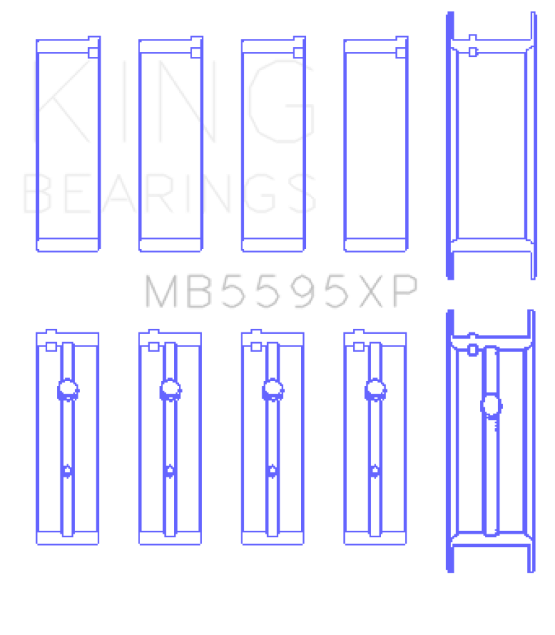 King Engine Bearings - King Nissan KA - 24DE (Size 0.50 Oversized) Performance Main Bearing Set - Demon Performance