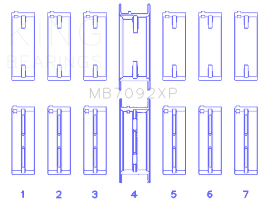 King Engine Bearings - King Nissan RB26DETT (Size 0.25) Performance Main Bearing Set - Demon Performance