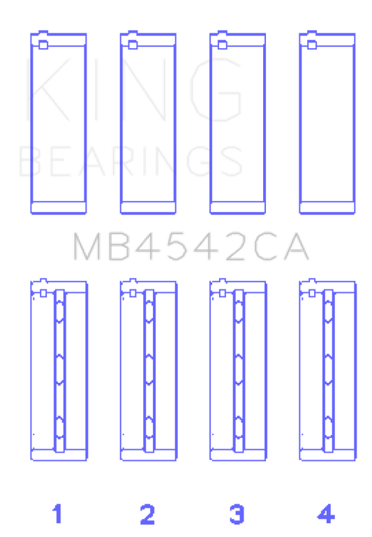 King Engine Bearings - King Nissan VQ20DE, VQ25DD, VQ30DE/DD/DET, VQ35DE (Size Standard) Crankshaft Main Bearing (Set of 4) - Demon Performance