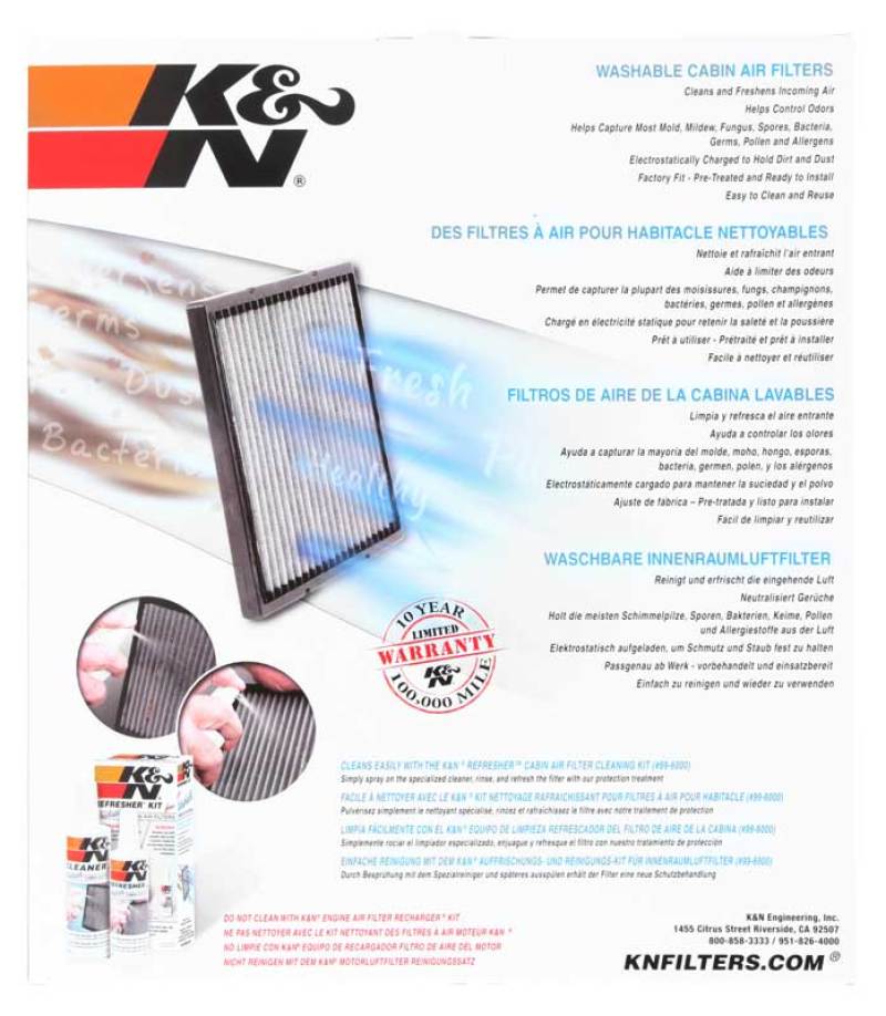 K&N Engineering - K&N 13 - 16 Audi SQ5 3.0L V6 Cabin Air Filter - Demon Performance