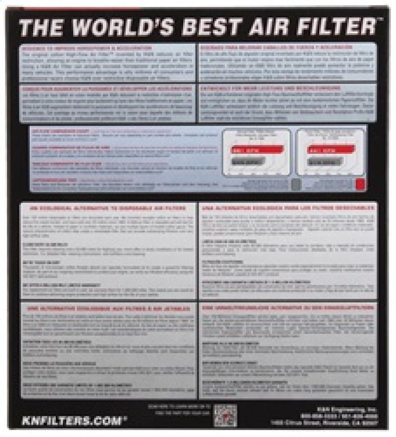 K&N Engineering - K&N 2017 Nissan Titan V8 - 5.6L F/I Drop In Replacement Air Filter - Demon Performance