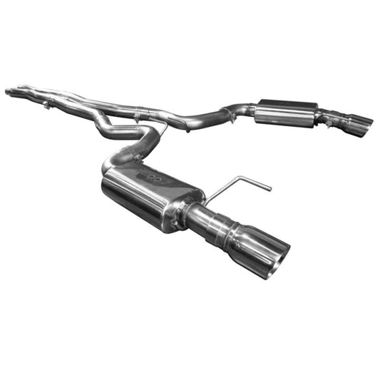 Kooks Headers - Kooks 15+ Mustang 5.0L 4V Convertible 3in Cat - Back w/ X - Pipe 4in Slash Cut Polished Tips Exhaust - Demon Performance