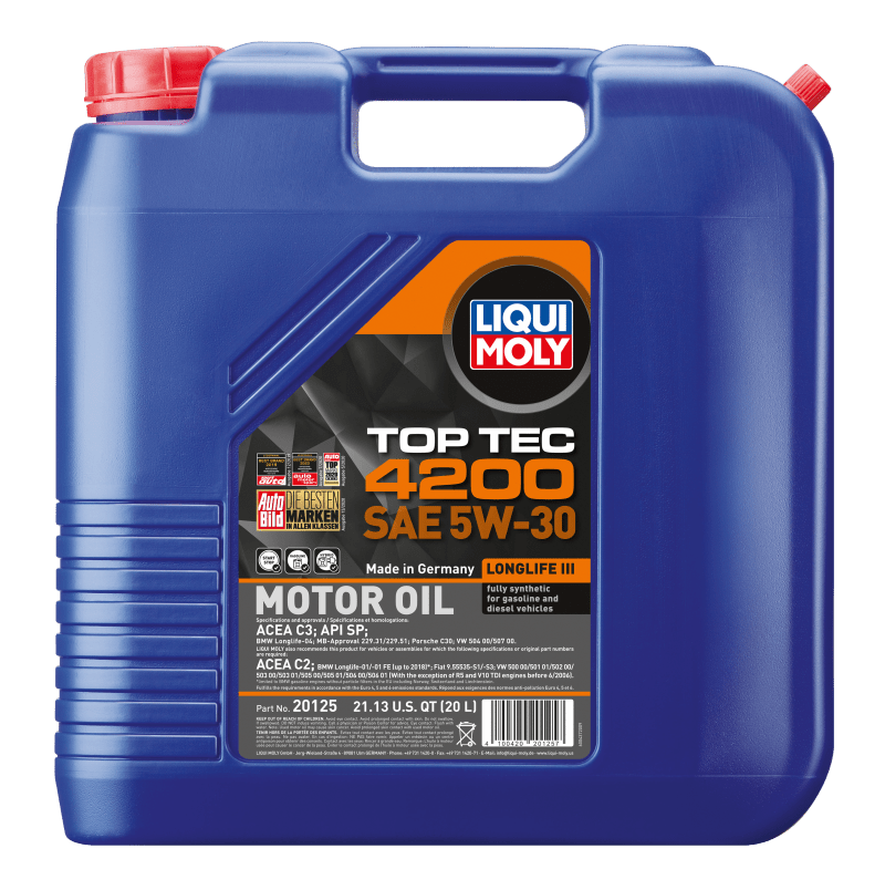 LIQUI MOLY - LIQUI MOLY 20L Top Tec 4200 New Generation Motor Oil SAE 5W30 - Demon Performance