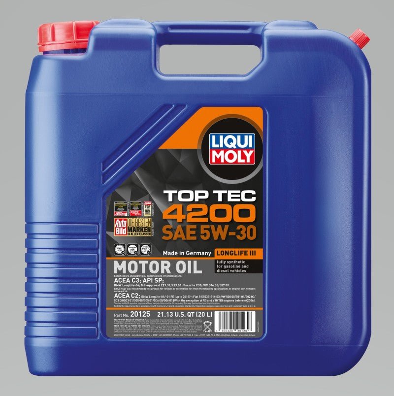LIQUI MOLY - LIQUI MOLY 20L Top Tec 4200 New Generation Motor Oil SAE 5W30 - Demon Performance