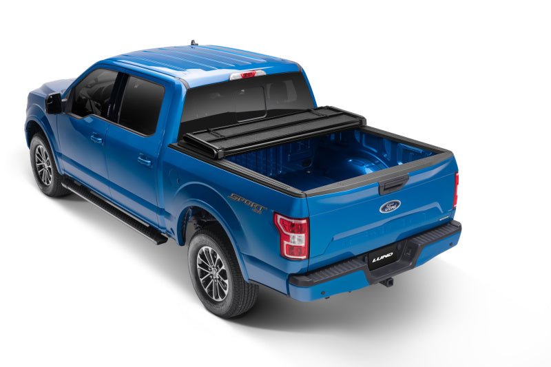 LUND - Lund 02-17 Dodge Ram 1500 Fleetside (6.4ft. Bed) Hard Fold Tonneau Cover - Black - Demon Performance