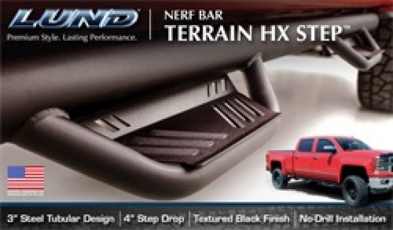 LUND - Lund 09-15 Dodge Ram 1500 Quad Cab (Built Before 7/1/15) Terrain HX Step Nerf Bars - Black - Demon Performance