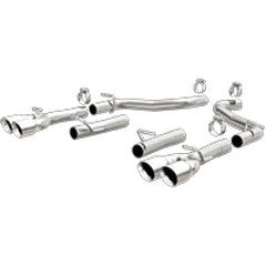 Magnaflow - MagnaFlow Axle-Back, SS, 2.5in, Quad Split Rear 3.5in Tip 2015 Dodge Challenger 3.6L V6 - Demon Performance