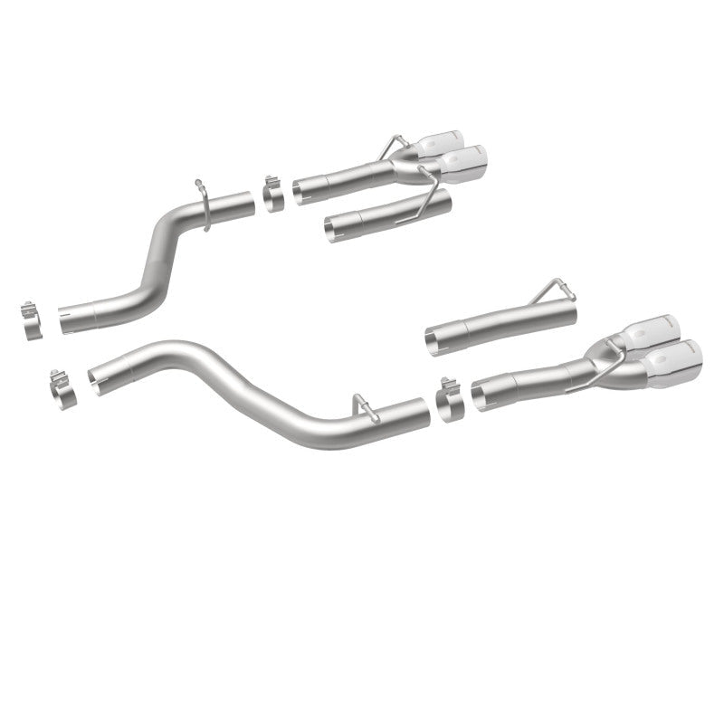 Magnaflow - MagnaFlow Axle-Back, SS, 2.5in, Quad Split Rear 3.5in Tip 2015 Dodge Challenger 3.6L V6 - Demon Performance