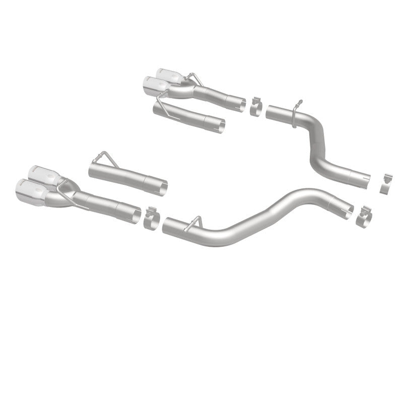 Magnaflow - MagnaFlow Axle-Back, SS, 2.5in, Quad Split Rear 3.5in Tip 2015 Dodge Challenger 3.6L V6 - Demon Performance