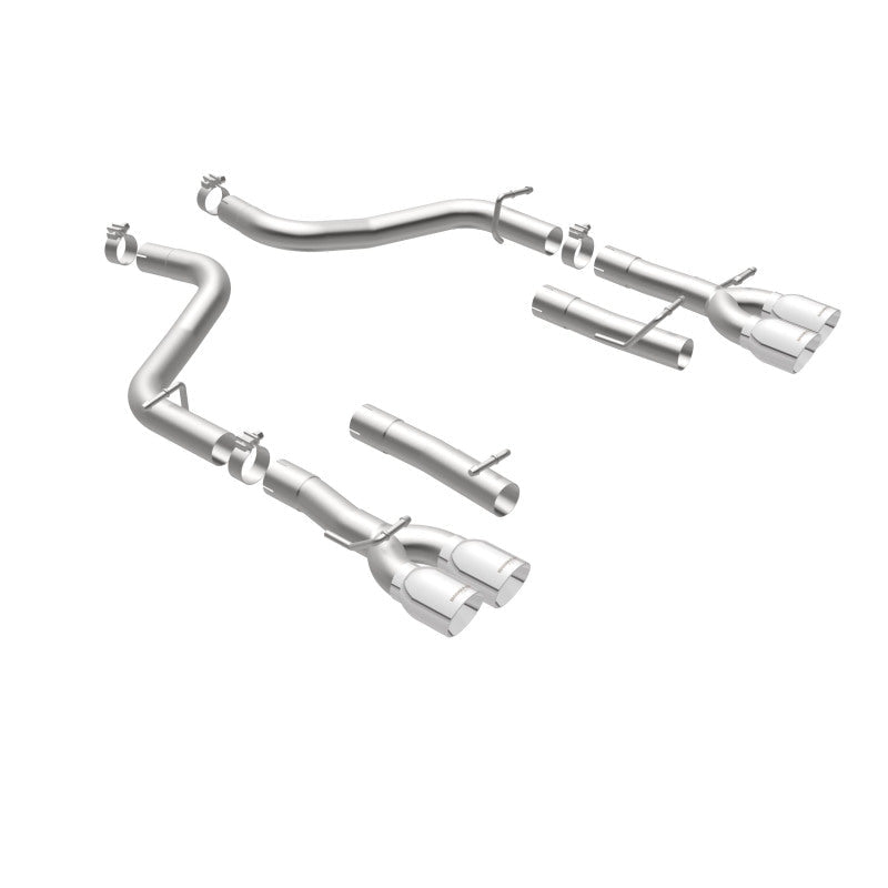Magnaflow - MagnaFlow Axle-Back, SS, 2.5in, Quad Split Rear 3.5in Tip 2015 Dodge Challenger 3.6L V6 - Demon Performance