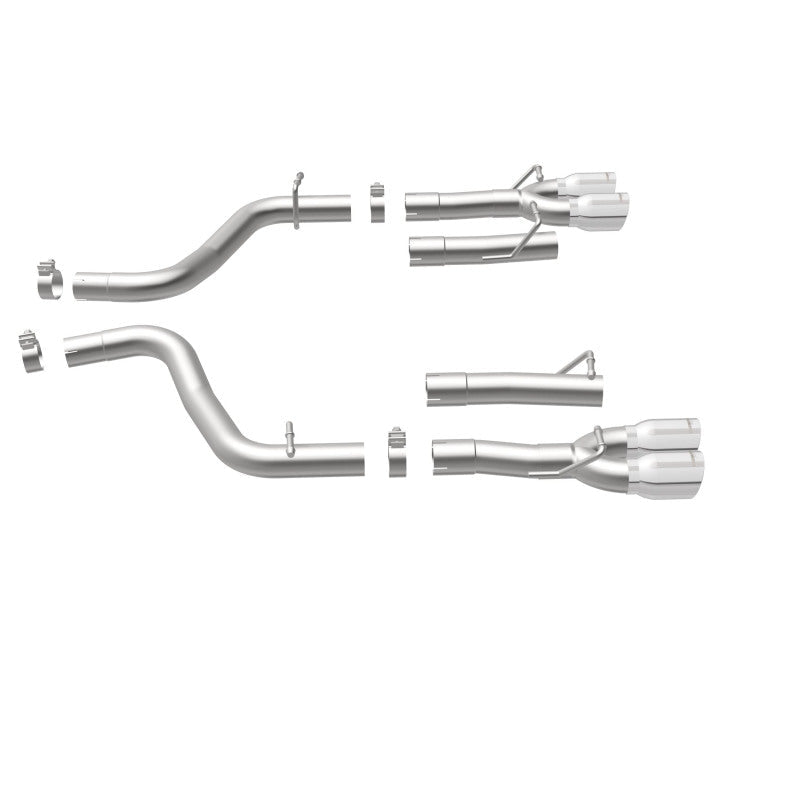 Magnaflow - MagnaFlow Axle-Back, SS, 2.5in, Quad Split Rear 3.5in Tip 2015 Dodge Challenger 3.6L V6 - Demon Performance