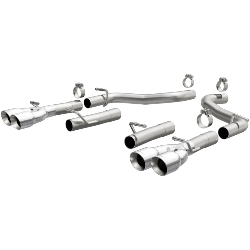 Magnaflow - MagnaFlow Axle-Back, SS, 2.5in, Quad Split Rear 3.5in Tip 2015 Dodge Challenger 3.6L V6 - Demon Performance