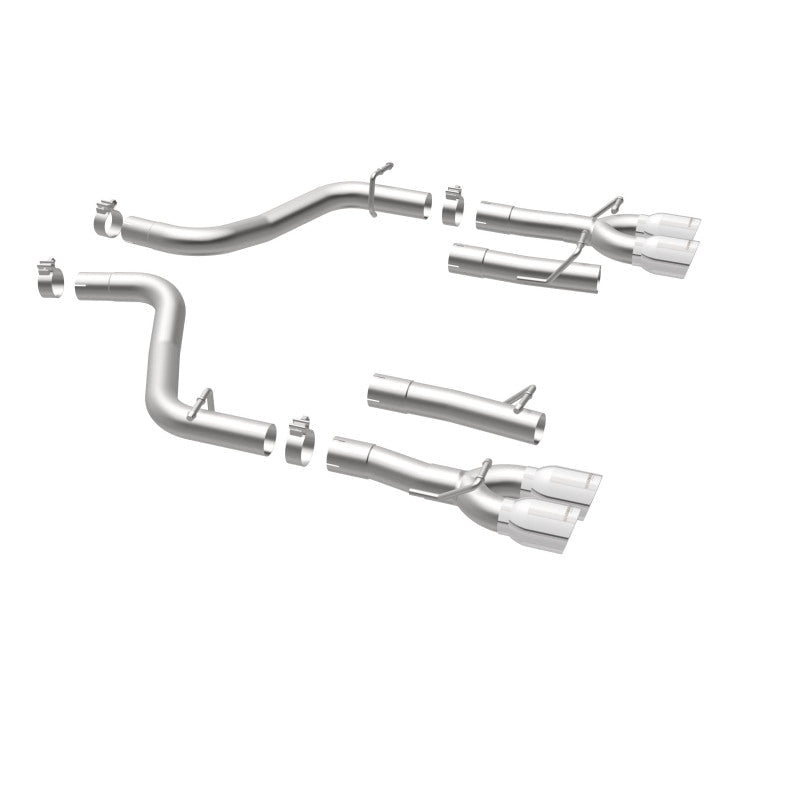 Magnaflow - MagnaFlow Axle-Back, SS, 2.5in, Quad Split Rear 3.5in Tip 2015 Dodge Challenger 3.6L V6 - Demon Performance