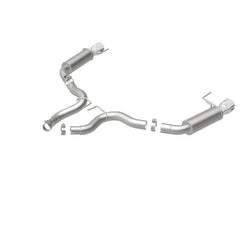 Magnaflow - MagnaFlow Axle Back, SS, 3in, Competition, Dual Split Polished 4.5in Tip 2015 Ford Mustang GT V8 5.0 - Demon Performance