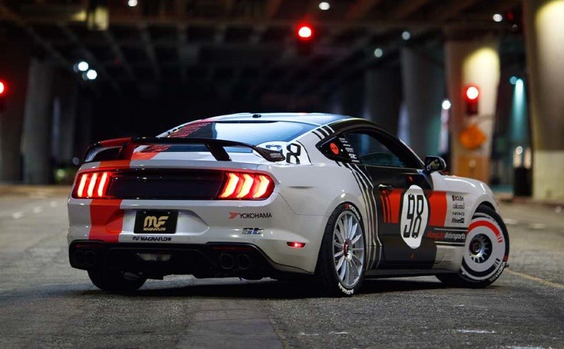 Magnaflow - MagnaFlow Axle Back, SS, 3in, Competition, Dual Split Polished 4.5in Tip 2015 Ford Mustang GT V8 5.0 - Demon Performance