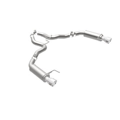 Magnaflow - MagnaFlow Axle Back, SS, 3in, Competition, Dual Split Polished 4.5in Tip 2015 Ford Mustang GT V8 5.0 - Demon Performance