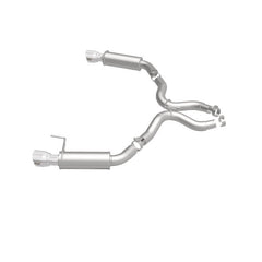 Magnaflow - MagnaFlow Axle Back, SS, 3in, Competition, Dual Split Polished 4.5in Tip 2015 Ford Mustang GT V8 5.0 - Demon Performance