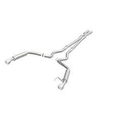 Magnaflow - MagnaFlow Cat Back, SS, 2.5in, Competition, Dual Split Polished 4.5in Tips 2015 Ford Mustang V6 3.7L - Demon Performance