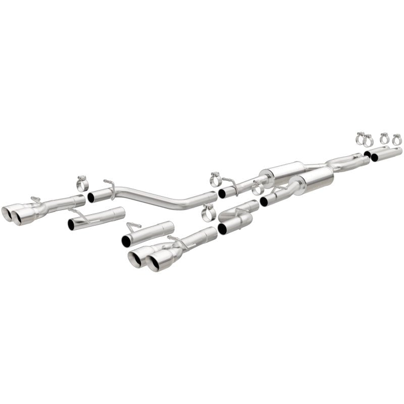 Magnaflow - MagnaFlow Cat-Back, SS, 2.5in, Quad Split Rear 3.5in Tip 2015 Dodge Challenger 3.6L V6 - Demon Performance