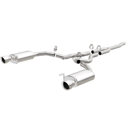 Magnaflow - MagnaFlow Cat Back, SS, 2.5in, Street, Dual Split Polished 4.5in Tips 2015 Ford Mustang Ecoboost - Demon Performance