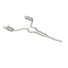 Magnaflow - MagnaFlow Cat Back, SS, 2.5in, Street, Dual Split Polished 4.5in Tips 2015 Ford Mustang Ecoboost - Demon Performance