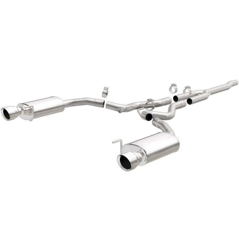 Magnaflow - MagnaFlow Cat Back, SS, 2.5in, Street, Dual Split Polished 4.5in Tips 2015 Ford Mustang Ecoboost - Demon Performance