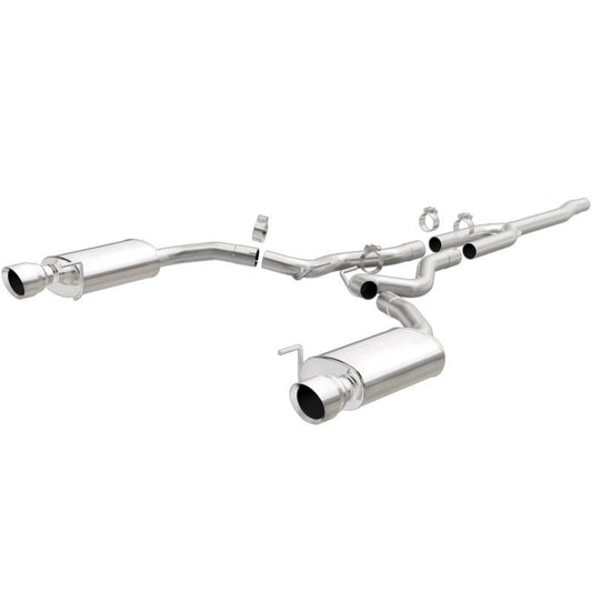 Magnaflow - MagnaFlow Cat Back, SS, 2.5in, Street, Dual Split Polished 4.5in Tips 2015 Ford Mustang Ecoboost - Demon Performance