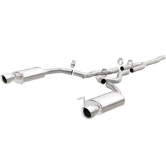 Magnaflow - MagnaFlow Cat Back, SS, 2.5in, Street, Dual Split Polished 4.5in Tips 2015 Ford Mustang Ecoboost - Demon Performance