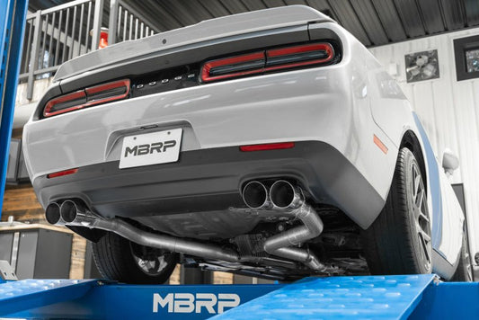MBRP - MBRP 15-16 Dodge Challenger RT 5.7L Aluminized Steel 3in Dual Rear Cat-back Quad Tips - Street - Demon Performance