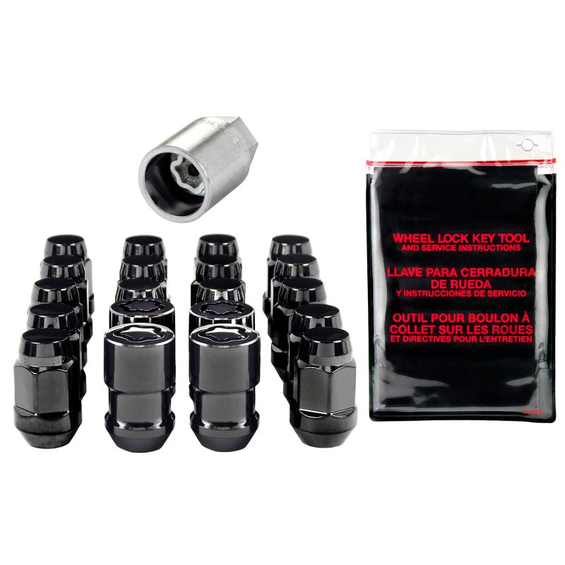 McGard - McGard 5 Lug Hex Install Kit w/Locks (Cone Seat Nut / Bulge) 1/2 - 20 / 3/4 Hex / 1.45in. L - Black - Demon Performance