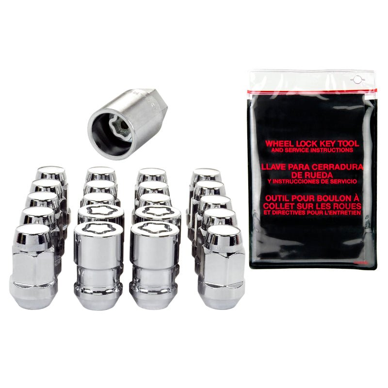 McGard - McGard 5 Lug Hex Install Kit w/Locks (Cone Seat Nut / Bulge) 1/2 - 20 / 3/4 Hex / 1.45in. L - Chrome - Demon Performance