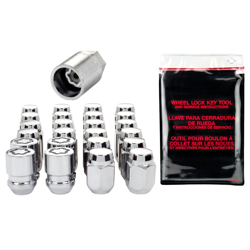 McGard - McGard 6 Lug Hex Install Kit w/Locks (Cone Seat Nut) M12X1.25 / 13/16 Hex / 1.28in. L - Chrome - Demon Performance