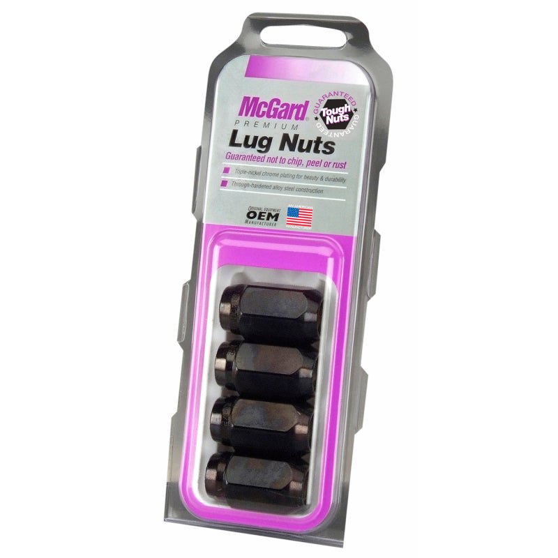McGard - McGard Hex Lug Nut (Cone Seat) 1/2 - 20 / 13/16 Hex / 1.5in. Length (4 - Pack) - Black - Demon Performance
