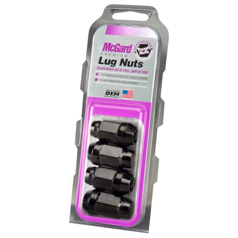McGard - McGard Hex Lug Nut (Cone Seat Bulge Style) 1/2 - 20 / 3/4 Hex / 1.45in. Length (4 - pack) - Black - Demon Performance