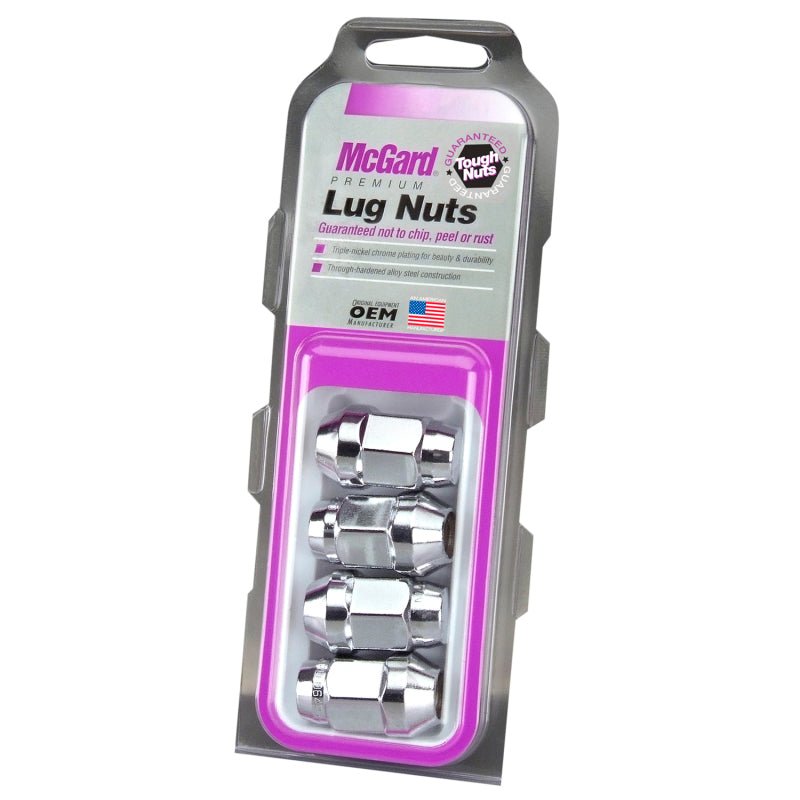 McGard - McGard Hex Lug Nut (Cone Seat Bulge Style) 1/2 - 20 / 3/4 Hex / 1.45in. Length (4 - pack) - Chrome - Demon Performance