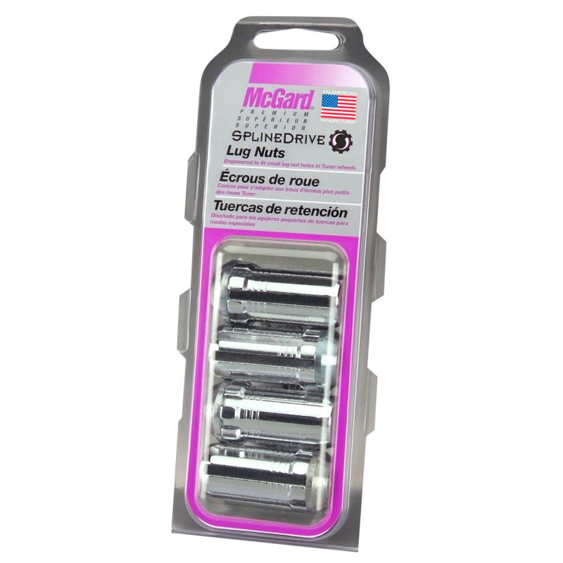 McGard - McGard SplineDrive Lug Nut (Cone Seat) 1/2 - 20 / 1.60in. Length (4 - Pack) - Chrome (Req. Tool) - Demon Performance