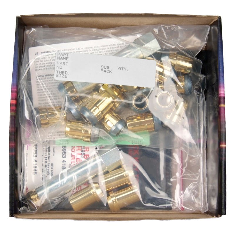 McGard - McGard SplineDrive Tuner 5 Lug Install Kit w/Locks & Tool (Cone) M12X1.25 / 13/16 Hex - Gold - Demon Performance