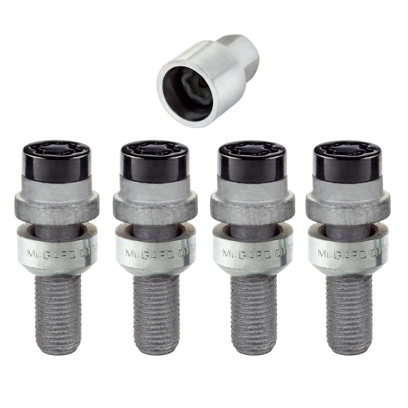 McGard - McGard Wheel Lock Bolt Set - 4pk. (Radius Seat) M14X1.5 / 17mm Hex / 28.2mm Shank Length - Black - Demon Performance