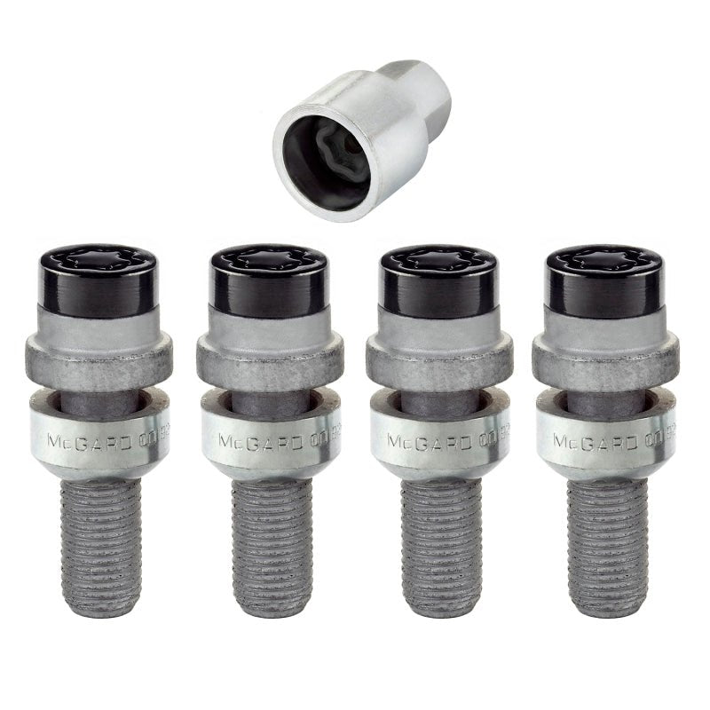 McGard - McGard Wheel Lock Bolt Set - 4pk. (Radius Seat) M14X1.5 / 17mm Hex / 28.2mm Shank Length - Black - Demon Performance