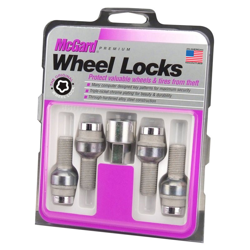 McGard - McGard Wheel Lock Bolt Set - 4pk. (Radius Seat) M14X1.5 / 17mm Hex / 28.2mm Shank Length - Chrome - Demon Performance