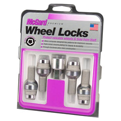 McGard - McGard Wheel Lock Bolt Set - 4pk. (Radius Seat) M14X1.5 / 17mm Hex / 28.2mm Shank Length - Chrome - Demon Performance