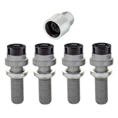 McGard - McGard Wheel Lock Bolt Set - 4pk. (Radius Seat) M14X1.5 / 19mm Hex / 35.4mm Shank Length - Black - Demon Performance