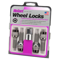 McGard - McGard Wheel Lock Bolt Set - 4pk. (Radius Seat) M14X1.5 / 19mm Hex / 35.4mm Shank Length - Black - Demon Performance